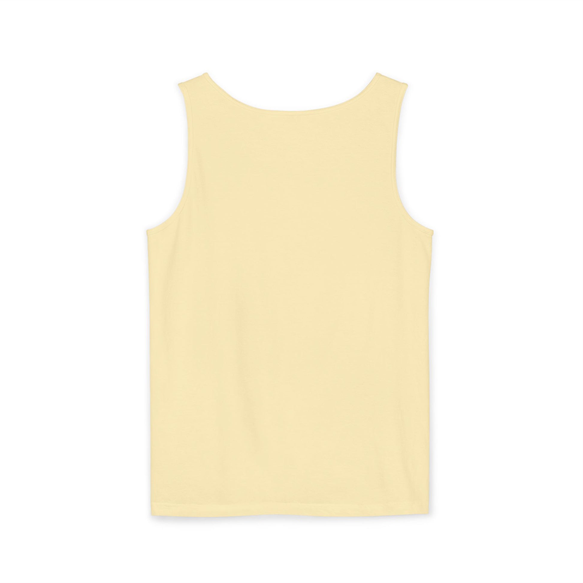 Bee-Inspired Garment-Dyed Tank Top, Youthful Vibe, Summer Wear, Gift for Her, Nature Lover's Apparel, Floral Design