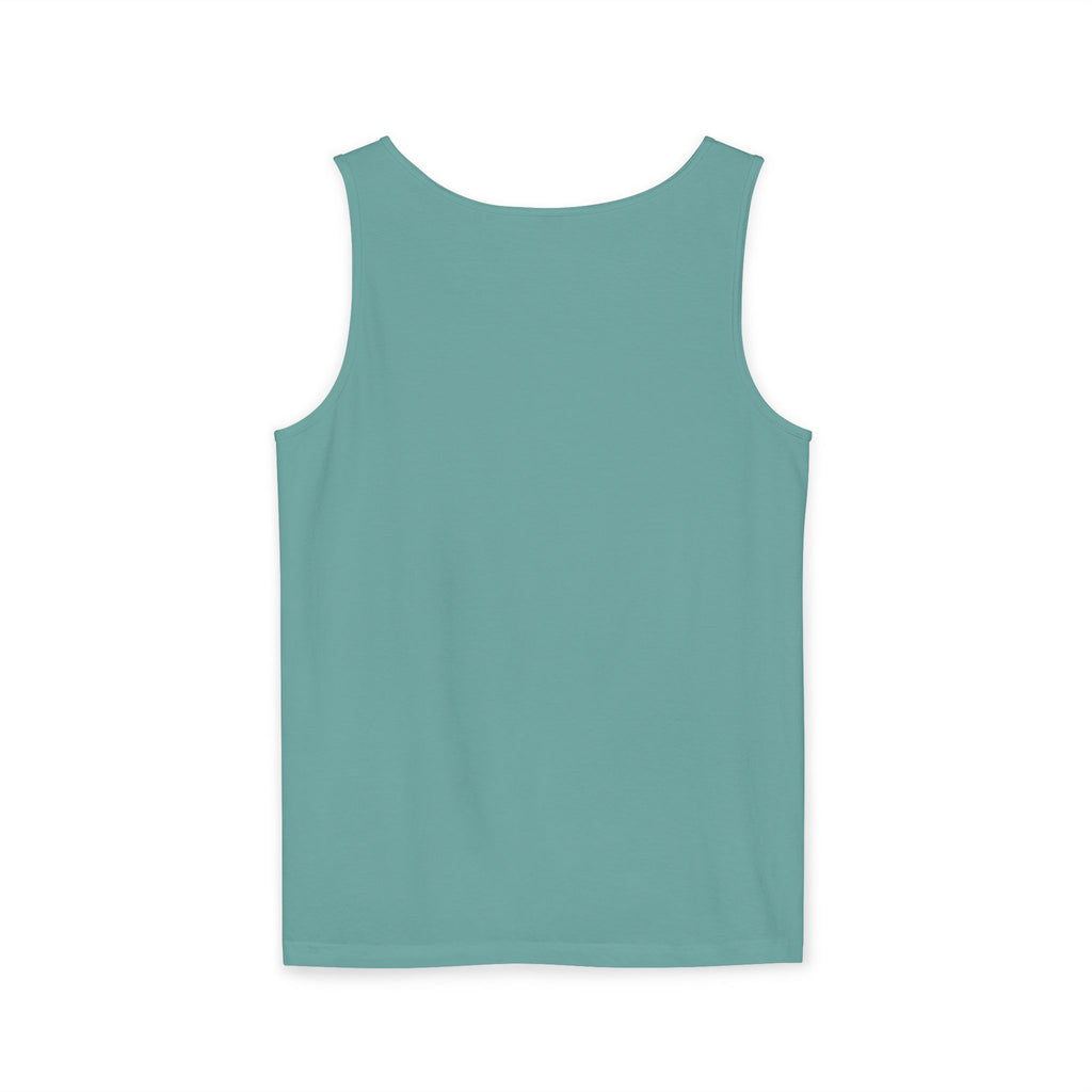 Bee-Inspired Garment-Dyed Tank Top, Youthful Vibe, Summer Wear, Gift for Her, Nature Lover's Apparel, Floral Design