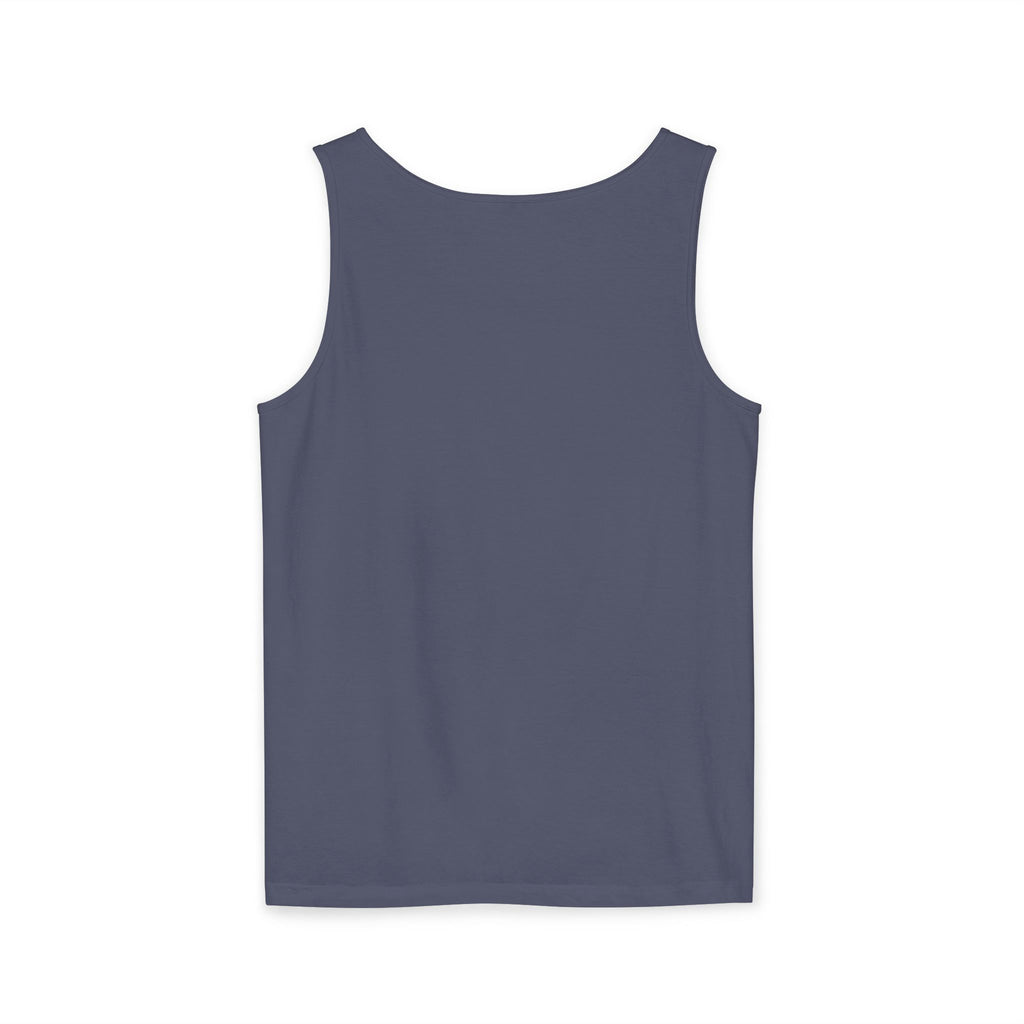 Bee-Inspired Garment-Dyed Tank Top, Youthful Vibe, Summer Wear, Gift for Her, Nature Lover's Apparel, Floral Design