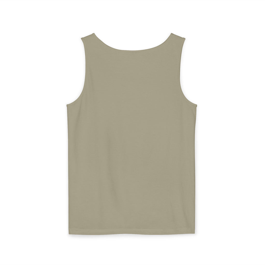 Bee-Inspired Garment-Dyed Tank Top, Youthful Vibe, Summer Wear, Gift for Her, Nature Lover's Apparel, Floral Design
